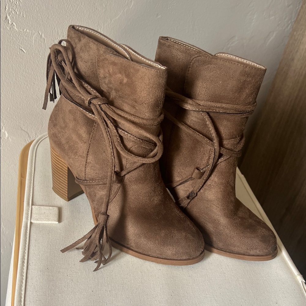 Women's Brown Suede Booties